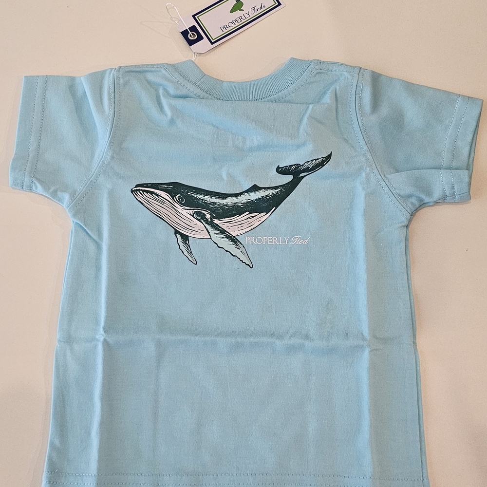 Properly Tied Kids Blue Whale Short Sleeve Tee